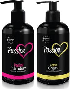 img 4 attached to 🍋 Passion Sensual Massage Oil for Couples: Lemon Crème & Tropical Paradise - Set of 2 All-Natural Massaging Oils with Almond & Jojoba Oils. Perfect for Enhanced Romance & Ultimate Relaxation - Ideal for Women & Men!