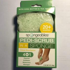 img 1 attached to 🦶 Spongeables Pedi-Scrub 2 oz. Foot Buffer: Refreshing Citron-Eucalyptus Aromatherapy (1 Pack)