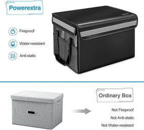 img 2 attached to 📁 Powerextra Fireproof File Boxes for Hanging Files with Lid - Document Organizer for Home Office, Anti-Static Folding Collapsible Filing Box for Letter/Legal Storage - Portable and Fire Proof Safe