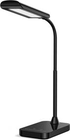 img 4 attached to 💡 Black LED Desk Lamp with Flexible Gooseneck, USB Port, Touch Control, 5 Color Temperatures & 7 Brightness Levels for Office Desk, Memory Function