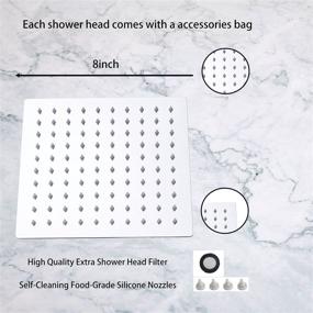 img 1 attached to 🚿 GGStudy Square 6 Inch Stainless Steel Shower Head: High Pressure Rainfall Shower Head for Ultimate Shower Experience – Chrome Ultra Thin Design with Silicone Nozzle for Easy Installation & Pressure Boosting