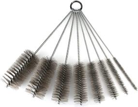 img 4 attached to 🧹 8 Piece Stainless Steel Bristle Cleaning Brush Set - 12 Inch Pipe Cleaner Variety Pack for Auto Parts, Bottles, Guns, Tubes, and More