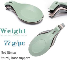 img 2 attached to Spoon Rest Set of 4 – BPA-Free Silicone Spoon Holder for Kitchen Counter – Classy Look, Smooth Surface – Ideal for Stove Top – Perfect for Cooking Spatula, Ladle, Brush, Risotto