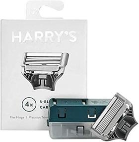 img 4 attached to Harry's German 5-Blade Razor Refills - 4-Pack Precision Trimmer Flex HI Cartridges