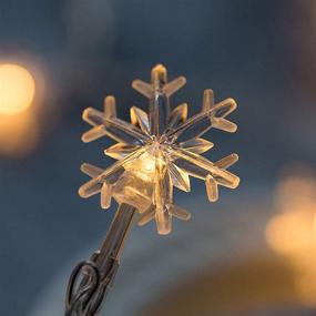 img 1 attached to 🎄 Lovely LOKASS Snowflake String Lights: 26FT 40 LED for Indoor/Outdoor Decor, Waterproof & Remote Control - Battery Powered Fairy Lights in Warm White