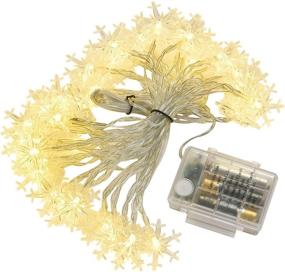 img 3 attached to 🎄 Lovely LOKASS Snowflake String Lights: 26FT 40 LED for Indoor/Outdoor Decor, Waterproof & Remote Control - Battery Powered Fairy Lights in Warm White