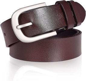 img 4 attached to 👖 TOBAAT Soft Wide Leather Belt for Jeans Pants Dress Waist Belt with Solid Pin Buckle - Leather Dress Belt