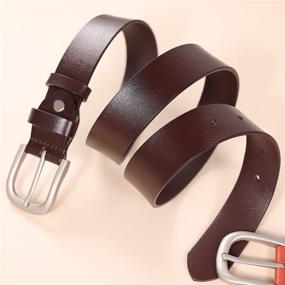 img 1 attached to 👖 TOBAAT Soft Wide Leather Belt for Jeans Pants Dress Waist Belt with Solid Pin Buckle - Leather Dress Belt