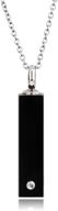 💎 uny black & white rectangle cremation jewelry urn necklace: elegant pet memorial pendant with zircon inlay — a lasting keepsake logo