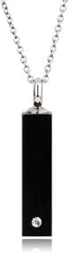 img 4 attached to 💎 UNY Black & White Rectangle Cremation Jewelry Urn Necklace: Elegant Pet Memorial Pendant with Zircon Inlay — A Lasting Keepsake