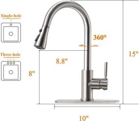 img 3 attached to 🚰 RULIA PB1020 Kitchen Faucet, Pull-Down Sink Faucet - Brushed Nickel Stainless Steel
