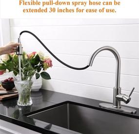 img 1 attached to 🚰 RULIA PB1020 Kitchen Faucet, Pull-Down Sink Faucet - Brushed Nickel Stainless Steel