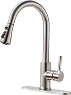 🚰 rulia pb1020 kitchen faucet, pull-down sink faucet - brushed nickel stainless steel logo