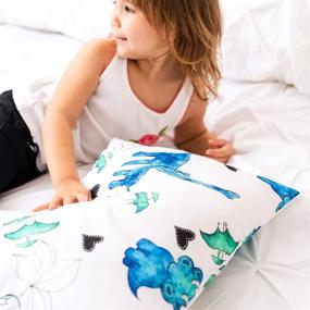 img 1 attached to 🦕 JumpOff Jo – Dinosaur Toddler Pillow for Kids – No Pillowcase Required – 100% Cotton Cover – Hypoallergenic – Machine Washable – 14”x19”