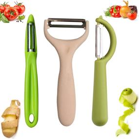 img 4 attached to Three Piece Vegetable Chopped Peeler Stainless Multifunctional