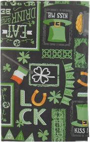 img 3 attached to 🍀 St. Patrick's Day Chalkboard Vinyl Tablecloth: Clovers, Horseshoes, Leprechaun's Hat, Pot O' Gold, Irish Flag & More - Flannel Backing (52x90)