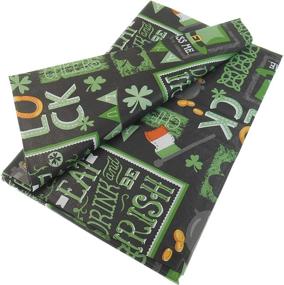 img 1 attached to 🍀 St. Patrick's Day Chalkboard Vinyl Tablecloth: Clovers, Horseshoes, Leprechaun's Hat, Pot O' Gold, Irish Flag & More - Flannel Backing (52x90)