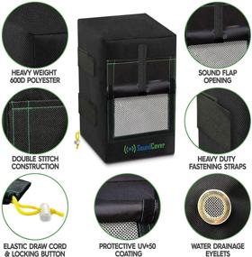 img 2 attached to 2 Heavy-Duty Waterproof UV-Protected Speaker Covers for Outdoor Speakers with Sound Flap - Compatible with Yamaha NS-AW294, Definitive Technology AW 5500, Polk Atrium 6, Yamaha NS-AW350 & Bose 251 (Black)