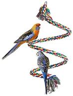 ycd pet bird parrot rope conure bungee cord toy with bell, vertical spiral toy логотип