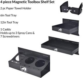 img 3 attached to 🧰 Aain Magnetic Toolbox Tray Set: Efficient Tool Box Accessories for Garage Storage - 2 Trays, Can Caddy, Paper Towel & Screwdriver Holder (A049)