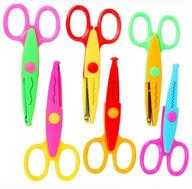 🖌️ jialeey plastic kids safety art scissors set - creative crafts, scrapbooking, and decorative wave lace edge cutters - 6 pcs logo