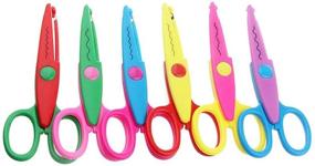 img 2 attached to 🖌️ Jialeey Plastic Kids Safety Art Scissors Set - Creative Crafts, Scrapbooking, and Decorative Wave Lace Edge Cutters - 6 PCS