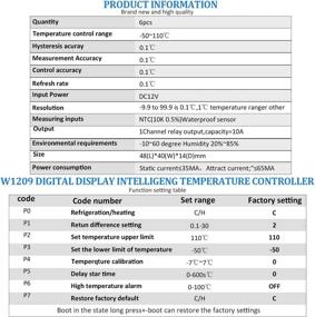 img 1 attached to 🌡️ Weewooday 6-Piece W1209 Micro Digital Thermostat Temperature Controller Board with Case, 12V DC -50-110°C Electronic Temp Control Module Switch with Waterproof NTC Probe