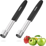 🧁 hoomil 2-pack apple corer set - premium stainless steel core remover with serrated slice for easy fruit and cupcake prep логотип