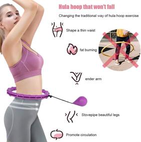 img 3 attached to 👑 Queenfoot Adjustable Smart Weighted Hula Hoops for Adults - 24 Detachable Knots, Non-Fall Exercise Hoops - 2 in 1 Abdomen Fitness Massage for Effective Weight Loss