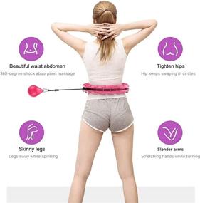 img 2 attached to 👑 Queenfoot Adjustable Smart Weighted Hula Hoops for Adults - 24 Detachable Knots, Non-Fall Exercise Hoops - 2 in 1 Abdomen Fitness Massage for Effective Weight Loss