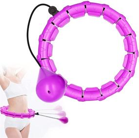 img 4 attached to 👑 Queenfoot Adjustable Smart Weighted Hula Hoops for Adults - 24 Detachable Knots, Non-Fall Exercise Hoops - 2 in 1 Abdomen Fitness Massage for Effective Weight Loss