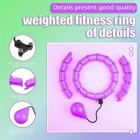 img 1 attached to 👑 Queenfoot Adjustable Smart Weighted Hula Hoops for Adults - 24 Detachable Knots, Non-Fall Exercise Hoops - 2 in 1 Abdomen Fitness Massage for Effective Weight Loss