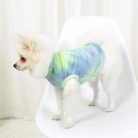 img 1 attached to 🐶 PASRLD Dog Clothes - Tie Dye 2 Pack Dog Shirts for Breathable Summer Styling (X-Large-17.6-22lbs, 2Pack-Pink+Green)