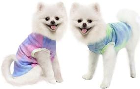 img 3 attached to 🐶 PASRLD Dog Clothes - Tie Dye 2 Pack Dog Shirts for Breathable Summer Styling (X-Large-17.6-22lbs, 2Pack-Pink+Green)