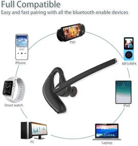 img 3 attached to 🎧 BANIGIPA Bluetooth гарнитура: Беспроводной наушник 5.0 для мобильных телефонов с HD микрофоном - Идеально подходит для офиса Skype, бизнеса, водителей грузовиков - 12 часов разговора и музыки, шумоподавление CVC6.0.