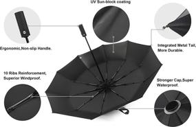 img 3 attached to Зонт Эргономичный водонепроницаемый зонт Ветрозащитный