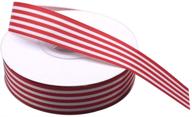 🎁 25 yards christmas fabric ribbon, red and white striped grosgrain ribbon 1 inch wide for gift packaging, diy hair accessories, scrapbooking, party decoration, wedding crafts logo