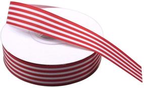 img 4 attached to 🎁 25 Yards Christmas Fabric Ribbon, Red and White Striped Grosgrain Ribbon 1 Inch Wide for Gift Packaging, DIY Hair Accessories, Scrapbooking, Party Decoration, Wedding Crafts