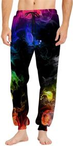 img 3 attached to UNIFACO Splatter Jogging Elastic Sweatpants Sports & Fitness for Team Sports
