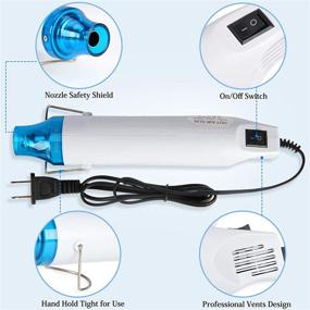 img 3 attached to Mini Heat Gun Bubble Buster Tool - 300 Watt Dual-Temperature Heat Tool for Epoxy Resin, Tumbler Embossing, Air Bubble Removal in Cup Painting Resin, Craft Drying & Shrink Wrap Paint (White)