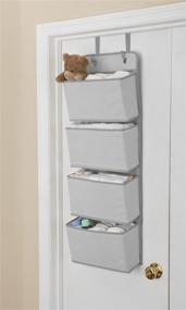 img 1 attached to 🚪 Delta Children Dove Grey Over The Door Hanging Organizer, 36x13x3.5 Inch, 4 Pocket (Pack of 1)