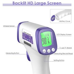img 2 attached to 🌡️ Accurate Infrared Forehead Thermometer for Adults and Kids - Contactless, Touchless Baby Thermometer with LCD Display - Battery Not Included