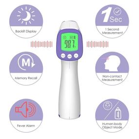 img 1 attached to 🌡️ Accurate Infrared Forehead Thermometer for Adults and Kids - Contactless, Touchless Baby Thermometer with LCD Display - Battery Not Included