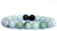 🍀 nw 1776 natural authentic jade beaded elastic bracelet - designed for good fortune, courage, luck, and wealth логотип