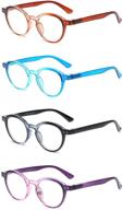 👓 bevi ladies stylish round reading glasses with spring hinges - great value readers for women 2975 (3.00) logo