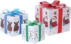 img 3 attached to 🎄 Enhance Your Christmas Décor with DR.DUDU Set of 3 Lighted Christmas Boxes Featuring Santa Claus, Snowman, and Reindeer, Perfect for Indoor & Outdoor Festive Decoration