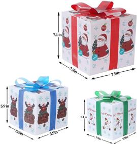 img 2 attached to 🎄 Enhance Your Christmas Décor with DR.DUDU Set of 3 Lighted Christmas Boxes Featuring Santa Claus, Snowman, and Reindeer, Perfect for Indoor & Outdoor Festive Decoration