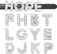 💎 sparkle up your wristbands: 52pcs a-z full rhinestones 8mm slide alphabet letters for stunning jewelry making charms logo