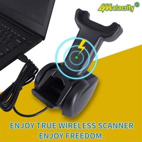 img 3 attached to 📦 Efficient Alacrity Upgraded QR 2D Industrial Barcode Scanner with Long Transmission Distance, Wireless Charging Cradle, 2in1 Bluetooth & 433Mhz Wireless Barcode Reader, Dust Shock Proof Hands-Free Operation