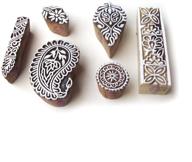 indian paisley motif block stamps logo